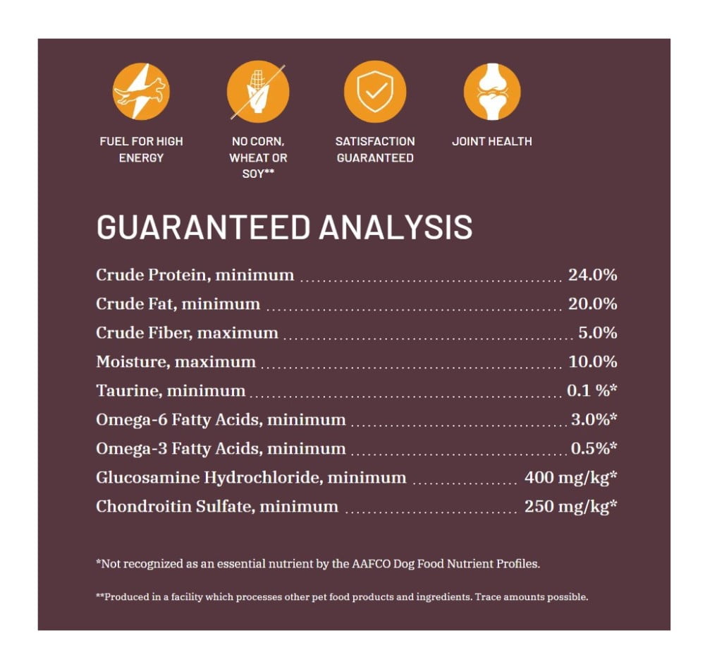 Wholesomes 2100146 Energy Plus 24/20 Beef Recipe Dry Dog Food 40 lb. Bag