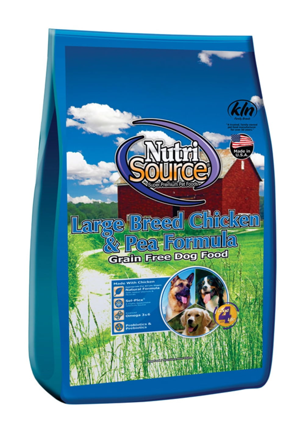 NutriSource Large Breed Grain Free For All Life Stages Chicken & Peas Recipe Dog Food 26 lb