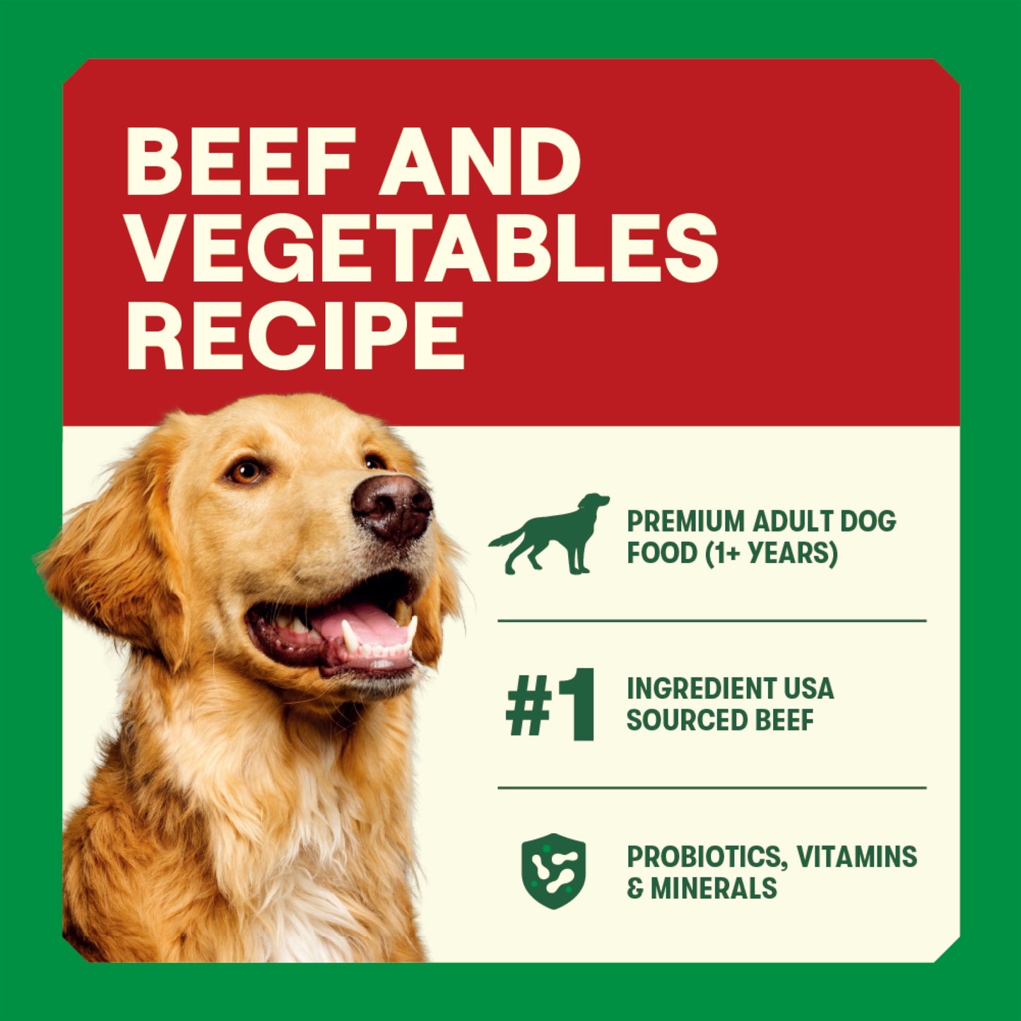Goodlands Grass-Fed Beef & Vegetable Flavor, Dry Adult Dog Food with Probiotics, 6 lb Bag
