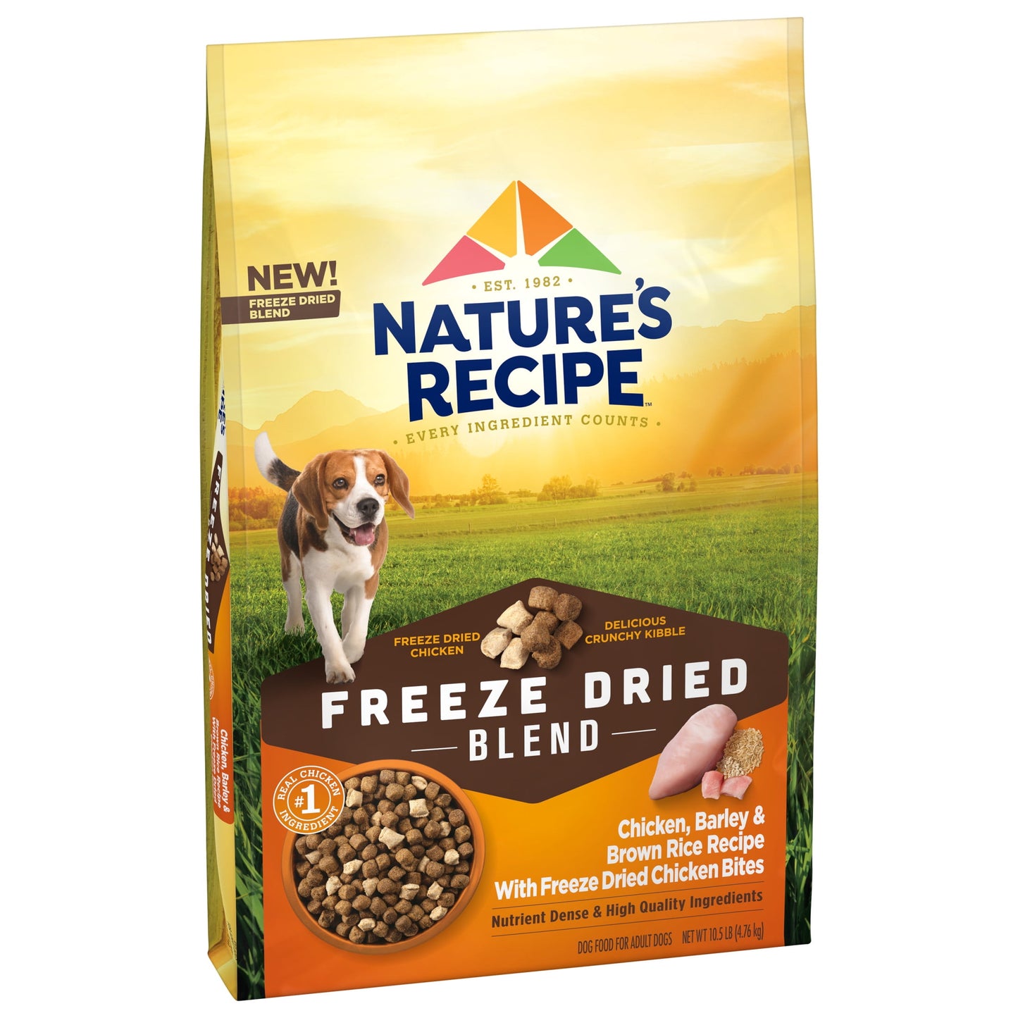 Nature’s Recipe Freeze Dried Chicken, Barley & Brown Rice Dog Food 10.5 lb Bag
