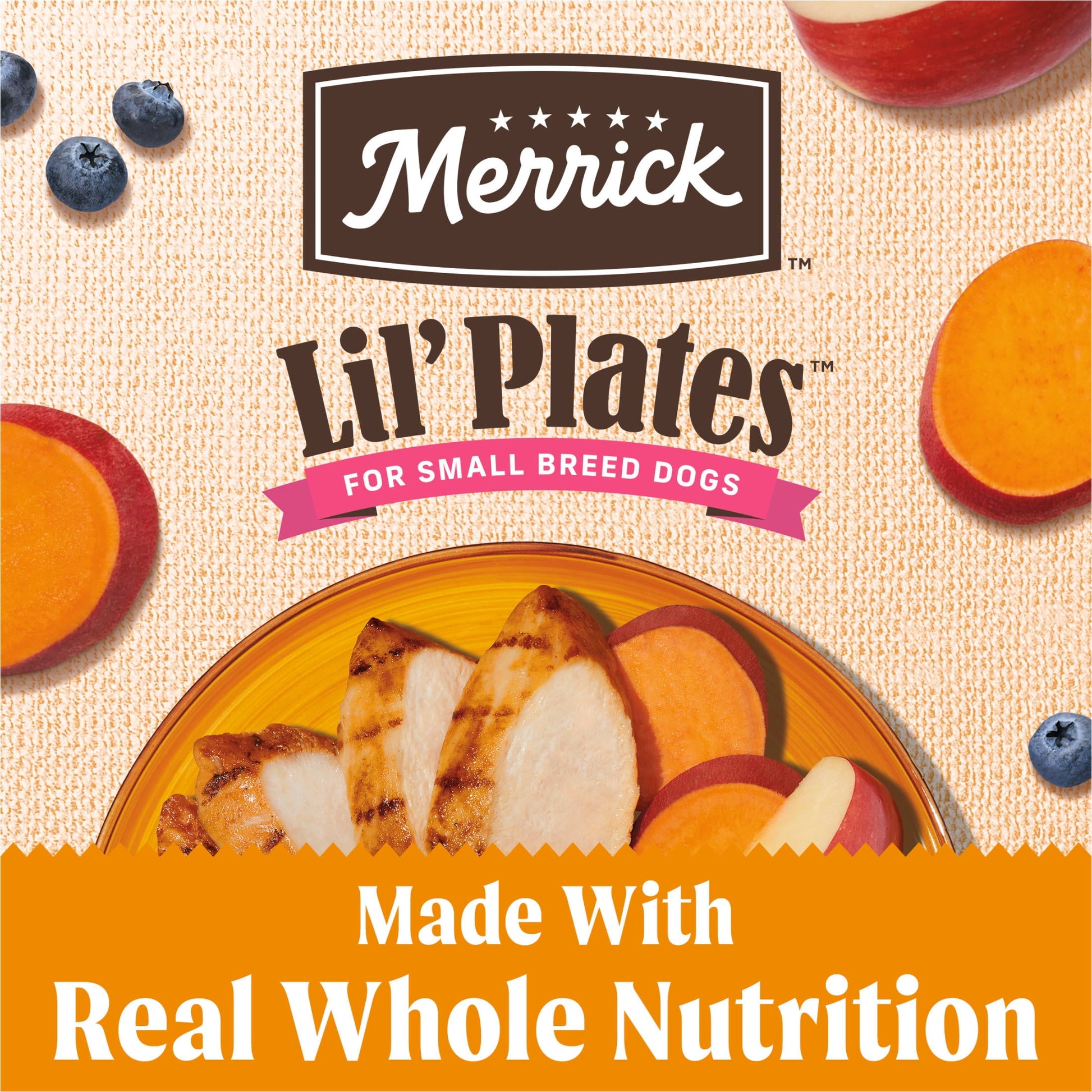 Merrick Lil’ Plates Premium Grain Free Dry Dog Food For Small Dogs, Real Chicken And Sweet Potato Kibble, 12.0 lb. Bag