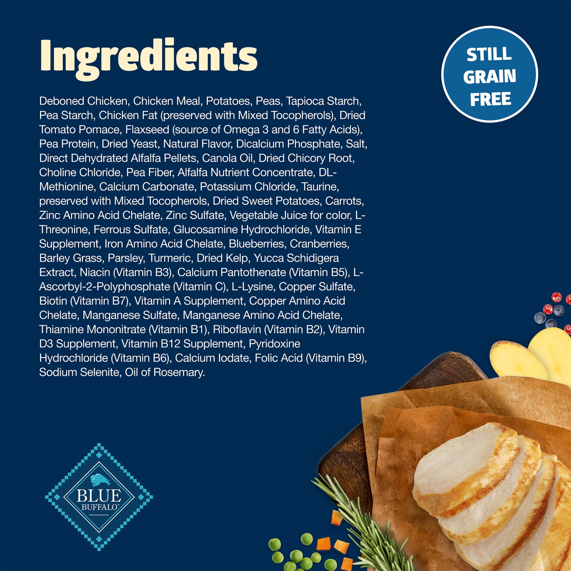 Blue Buffalo Freedom Grain-Free Natural Adult Dry Dog Food, Chicken & Potatoes, 24-lb. Bag