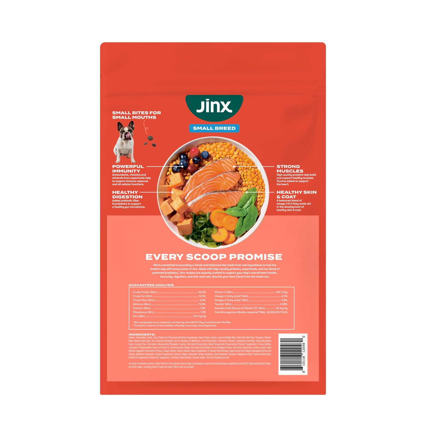 Jinx Small Breed Sweet Potato, & Carrot Dry Dog Food, Grain Free, 4lb. Bag