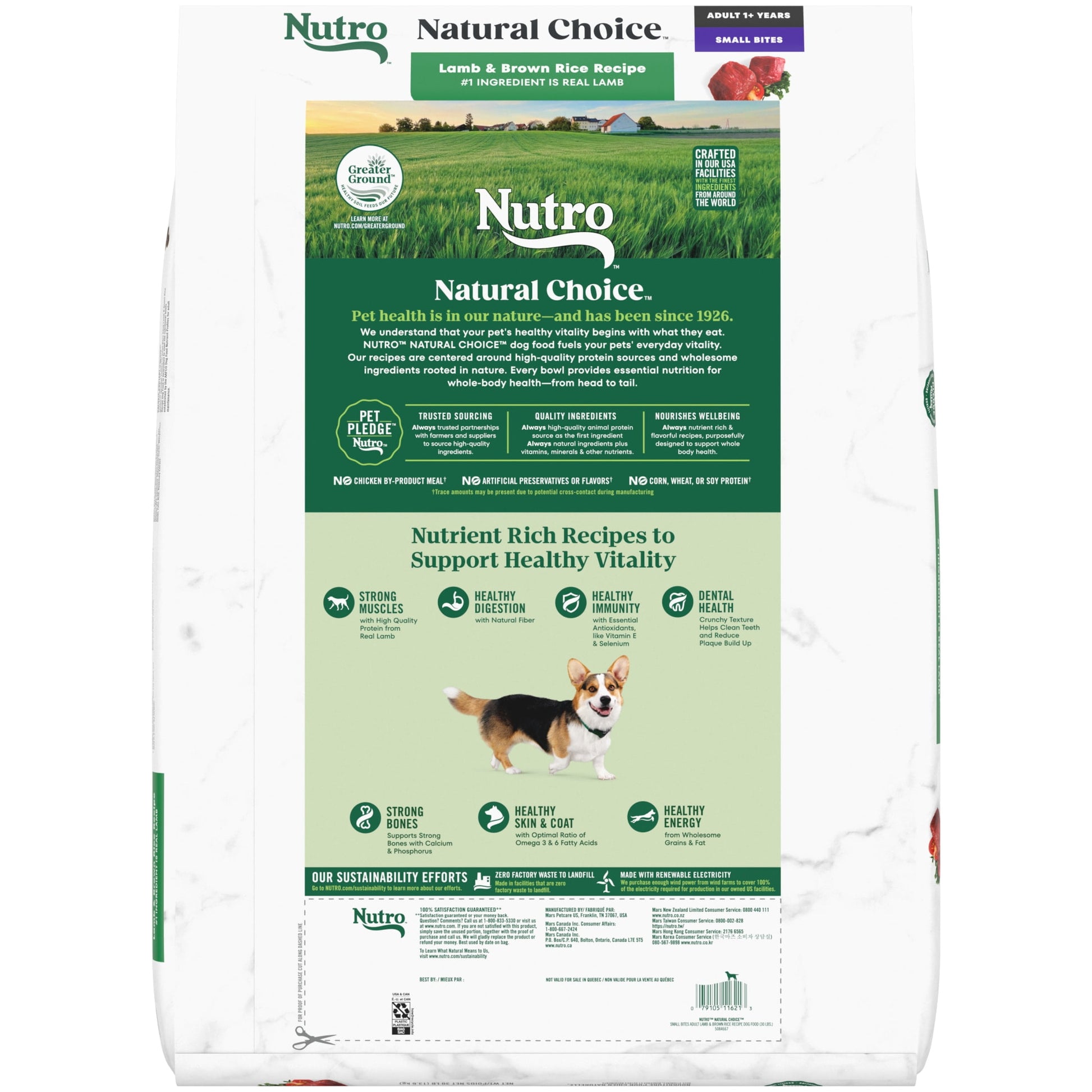 Nutro Natural Choice Small Bites Adult Dry Dog Food, Lamb And Brown Rice Recipe, 30 Lbs.