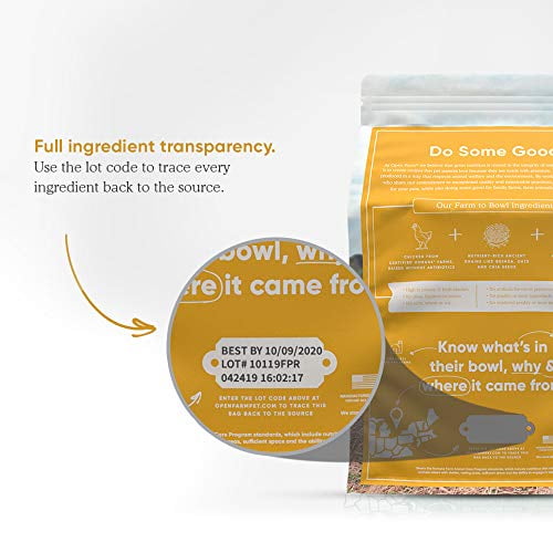 Open Farm Harvest Chicken & Ancient Grains Dry Dog Food, Humanely Raised Chicken Recipe with Wholesome Grains and No Artificial Flavors or Preservatives, 4 lbs