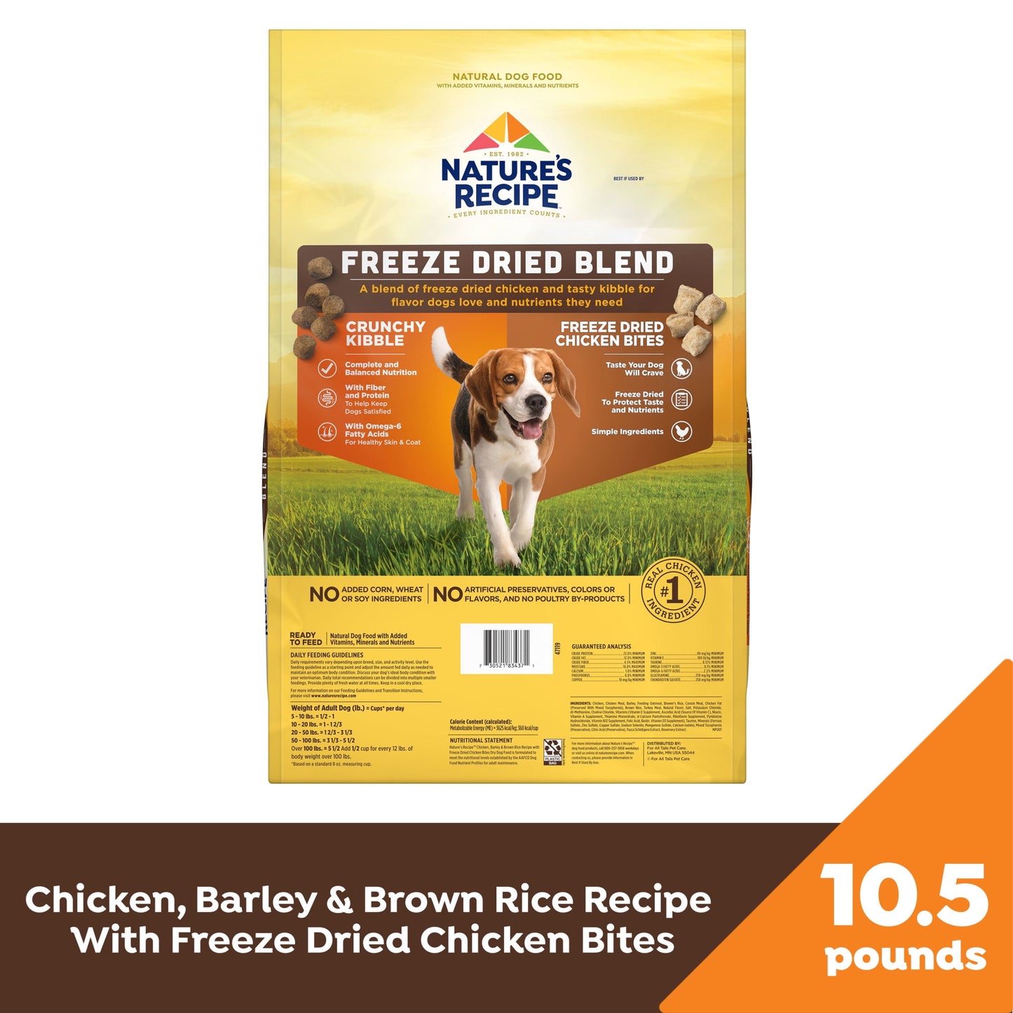 Nature’s Recipe Freeze Dried Chicken, Barley & Brown Rice Dog Food 10.5 lb Bag