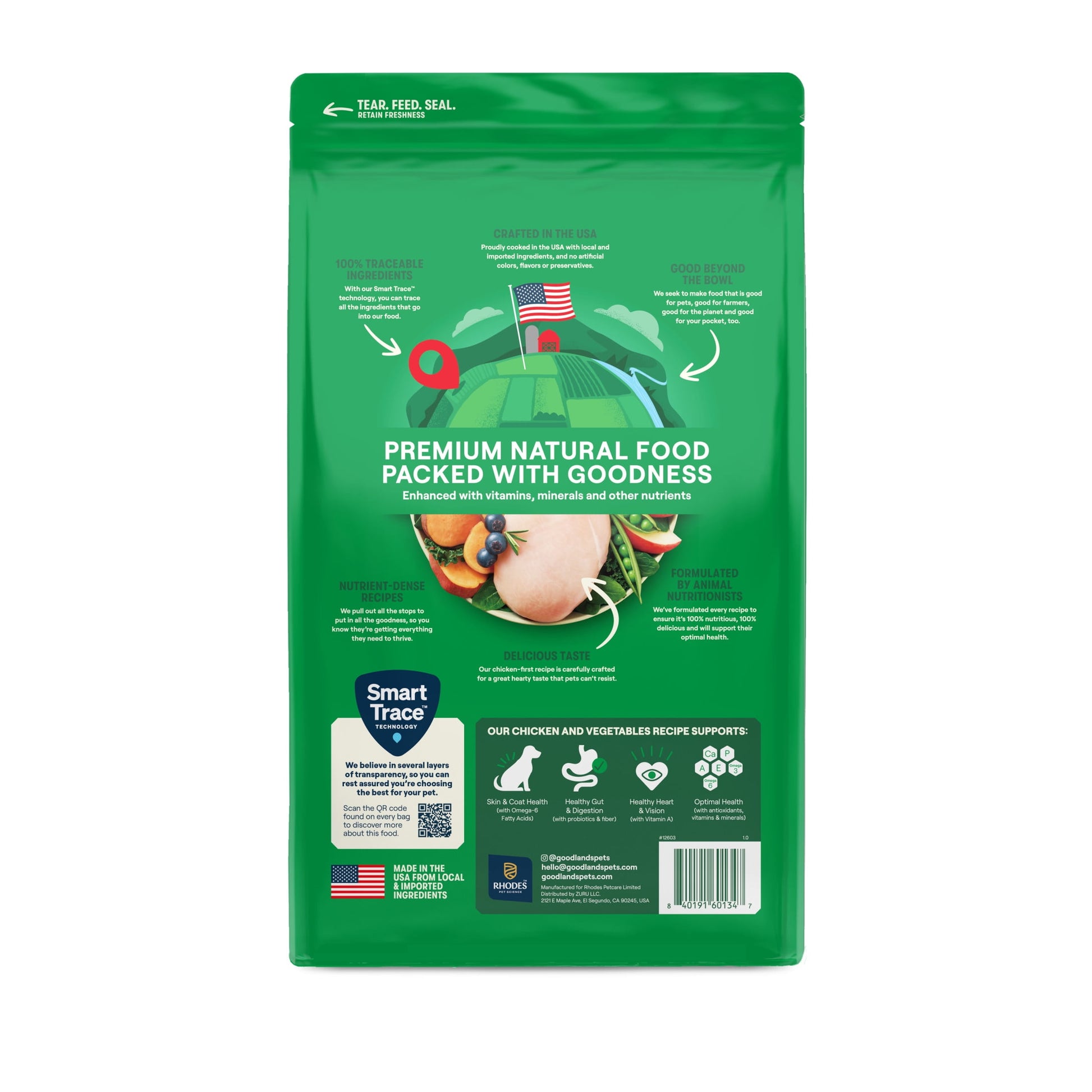 Goodlands Cage-Free Chicken  Vegetable Flavor, Dry Adult Dog Food with Probiotics, 6 lb Bag