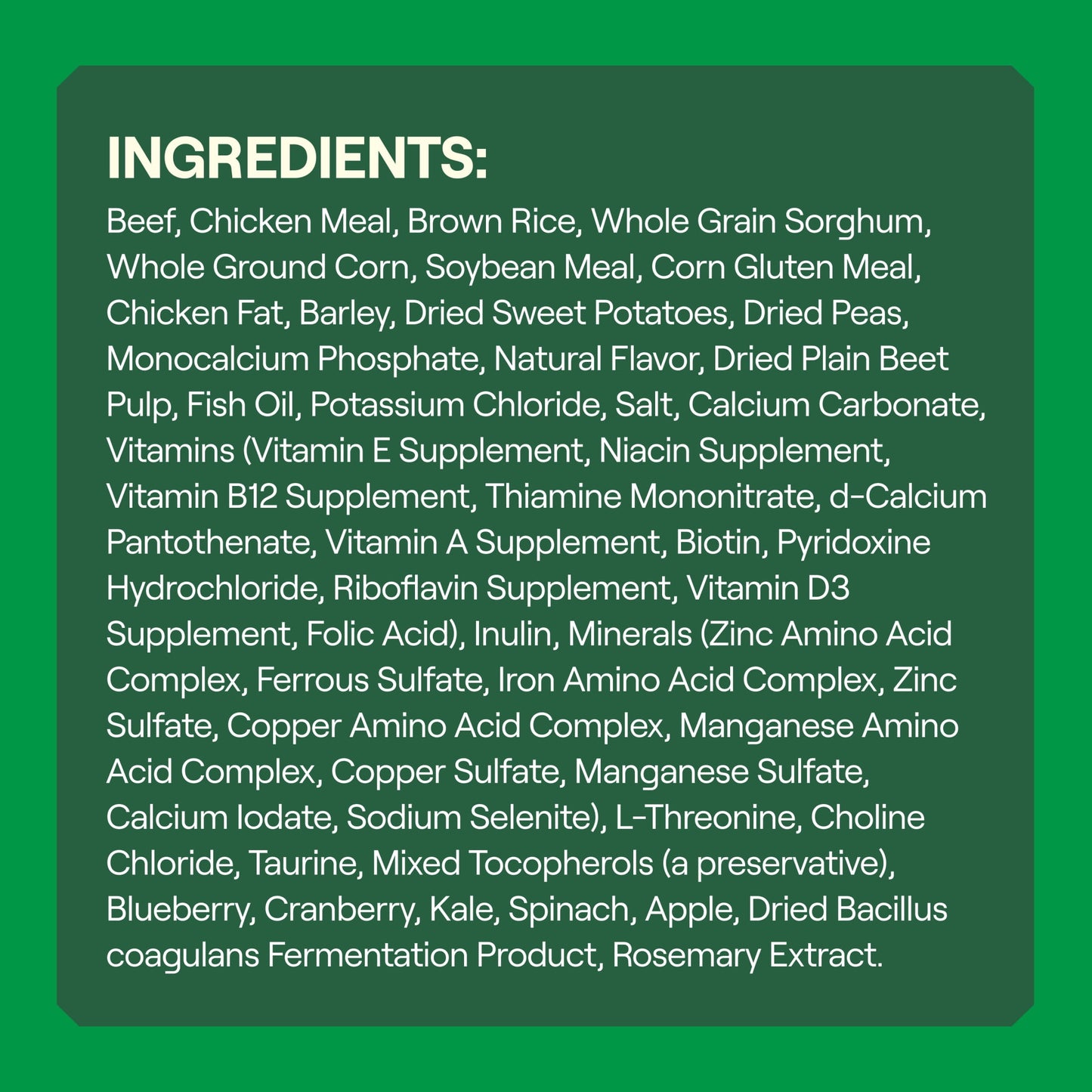 Goodlands Grass-Fed Beef & Vegetable Flavor, Dry Adult Dog Food with Probiotics, 6 lb Bag