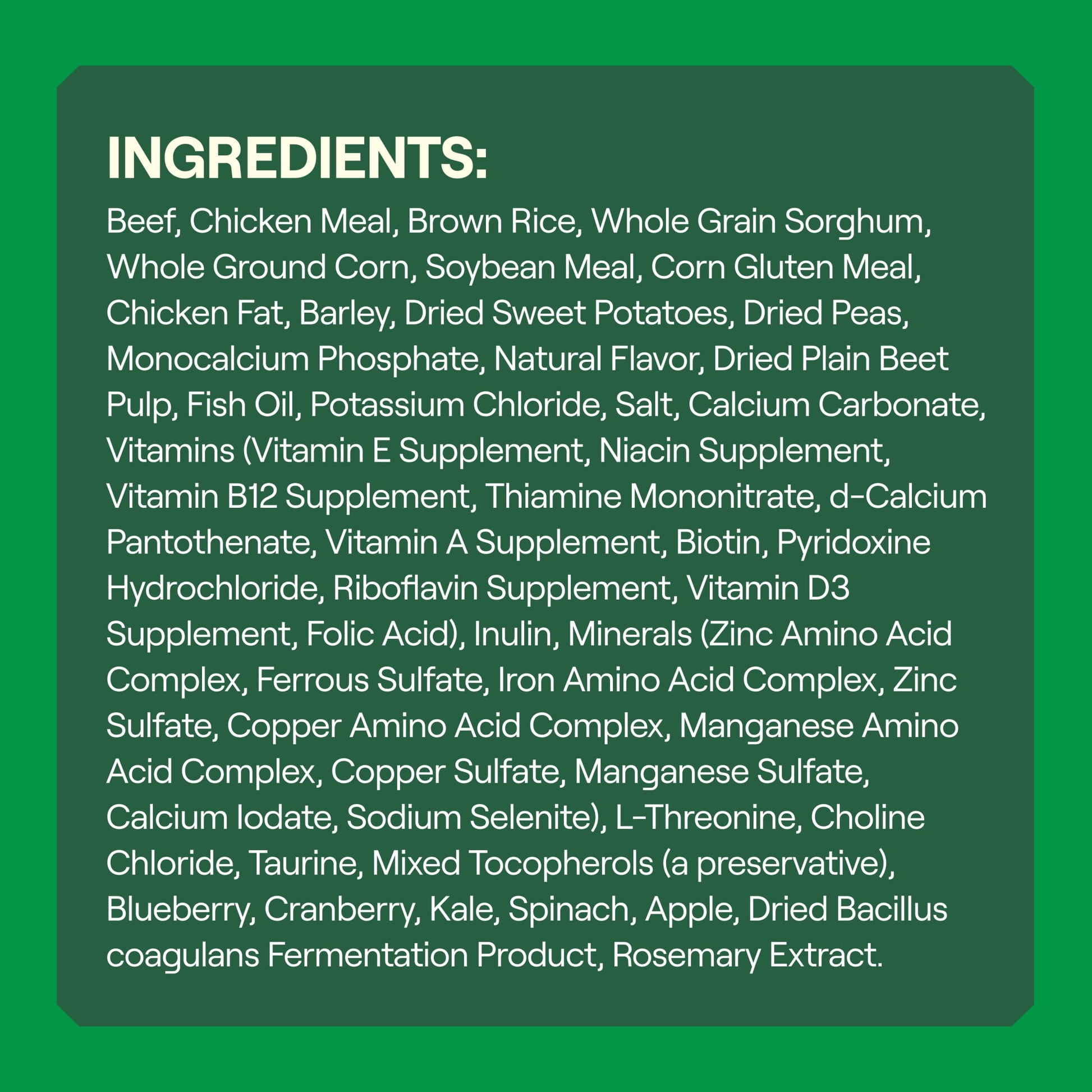 Goodlands Grass-Fed Beef & Vegetable Flavor, Dry Adult Dog Food with Probiotics, 6 lb Bag