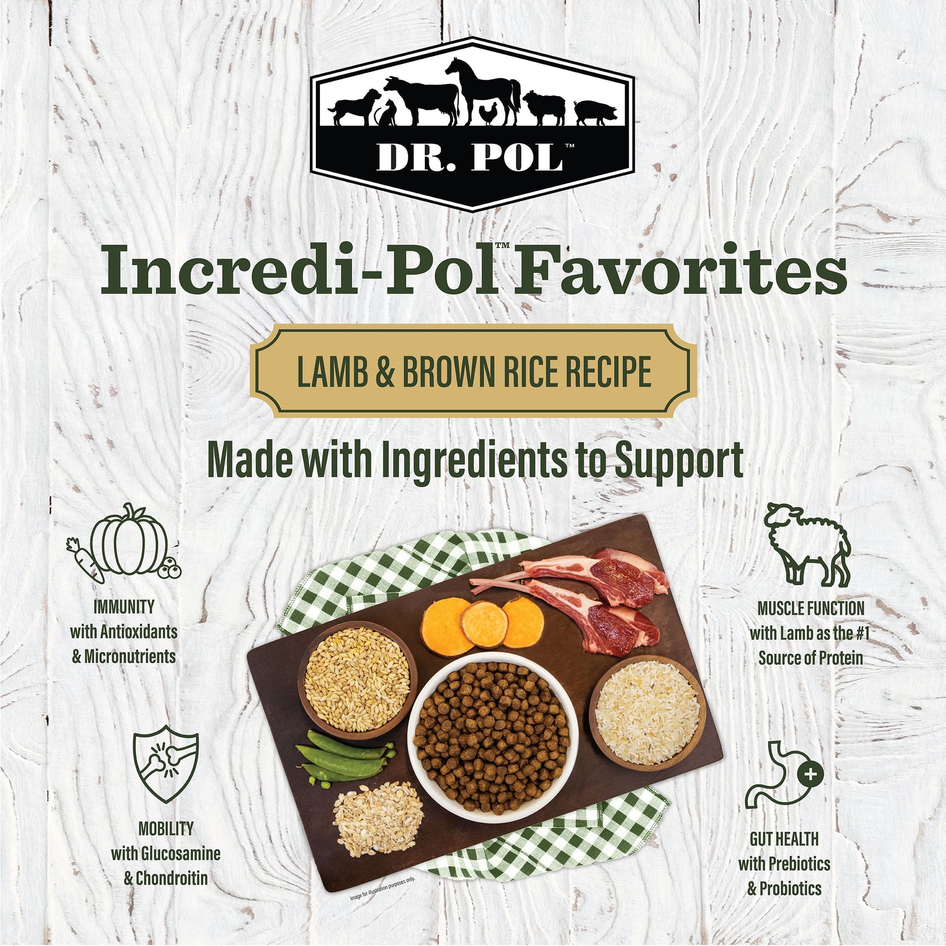 Dr. Pol Incredi-Pol Favorites Lamb and Brown Rice Recipe Dog Food - 24lb