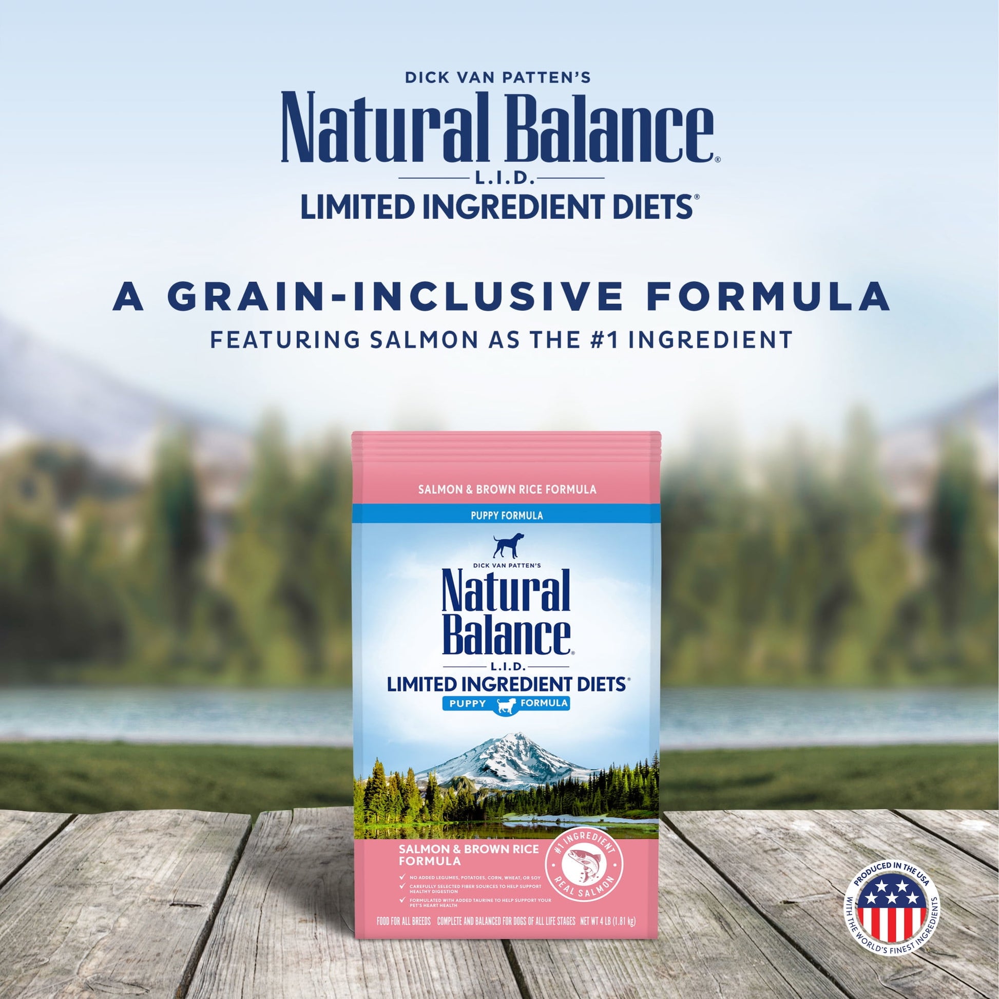 Natural Balance L.I.D. Limited Ingredient Diets Dry Dog Food, 4 Pounds, Salmon & Brown Rice Puppy Formula