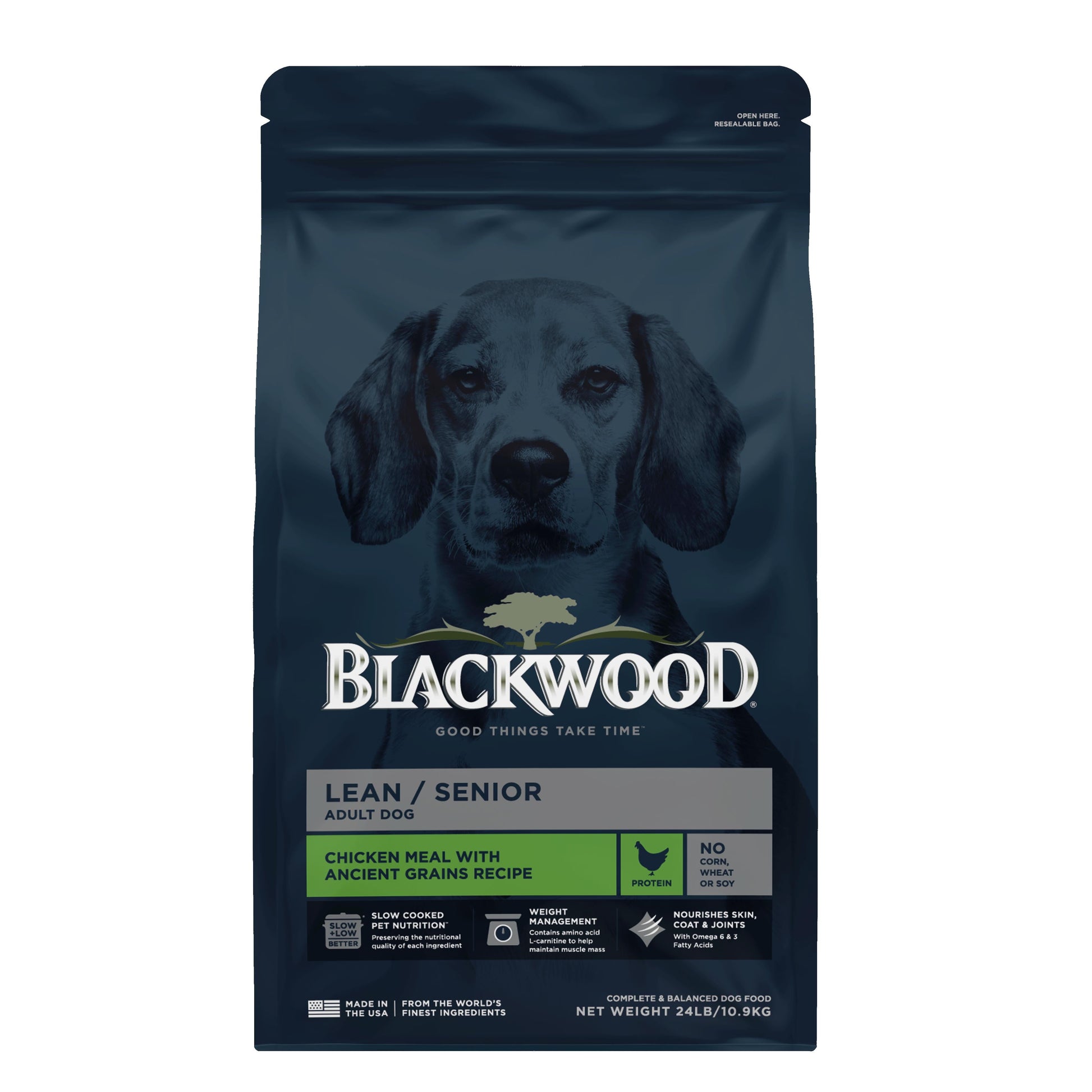 Blackwood Dry Dog Food Lean/Senior Chicken Meal with Ancient Grains 24 lb.