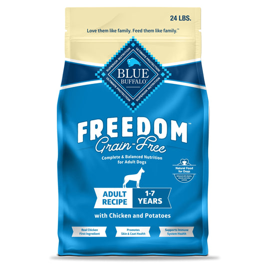 Blue Buffalo Freedom Grain-Free Natural Adult Dry Dog Food, Chicken & Potatoes, 24-lb. Bag