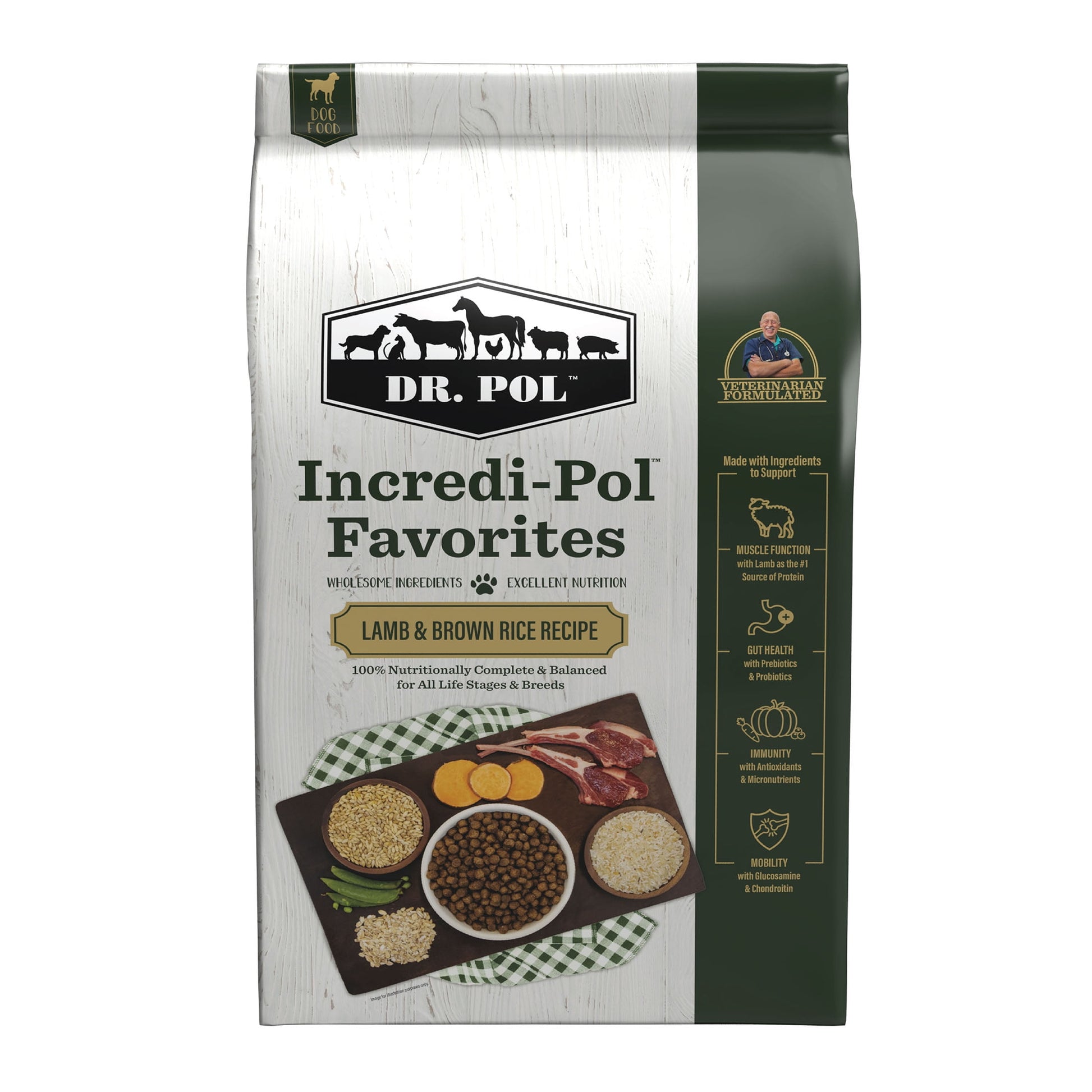 Dr. Pol Incredi-Pol Favorites Lamb and Brown Rice Recipe Dog Food - 24lb
