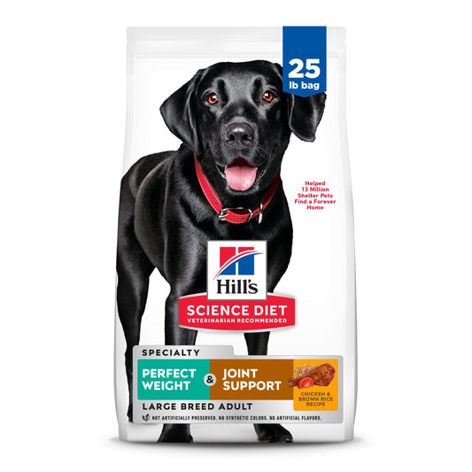 Hill's Science Diet Perfect Weight + Joint Support Chicken Dry Dog Food, 25lb Bag