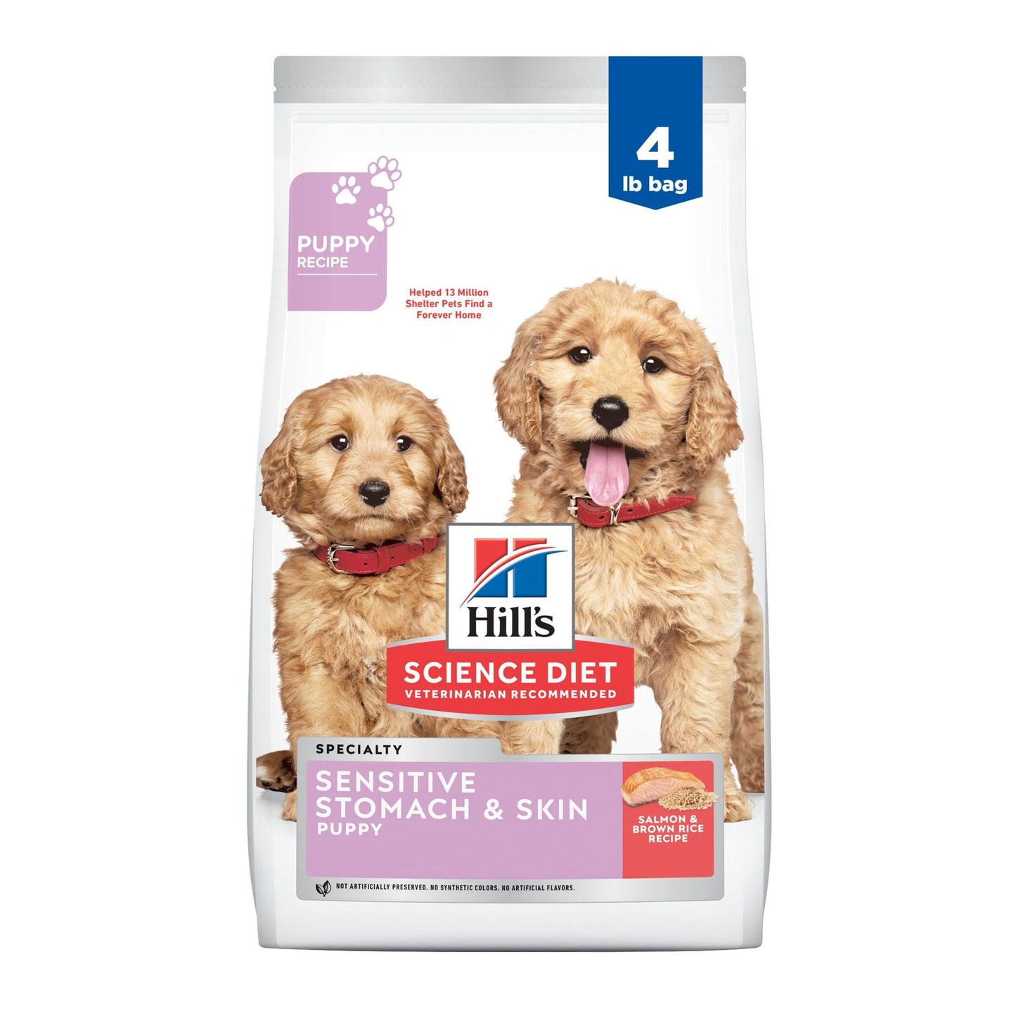 Hill's Science Diet Sensitive Stomach & Skin Salmon Dry Dog Food for Puppies, 4lb Bag
