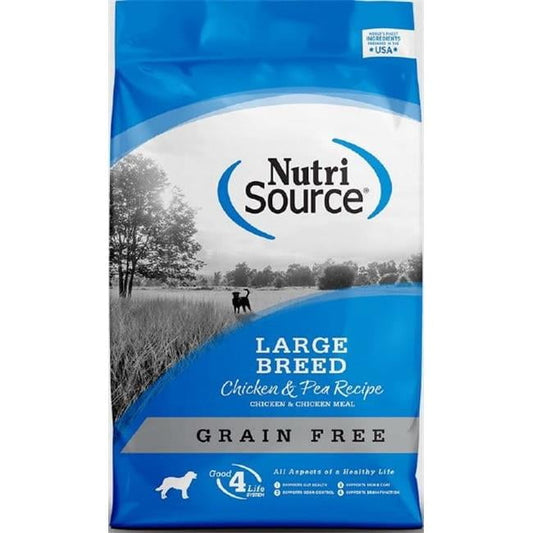 NutriSource Large Breed Grain Free For All Life Stages Chicken & Peas Recipe Dog Food 26 lb