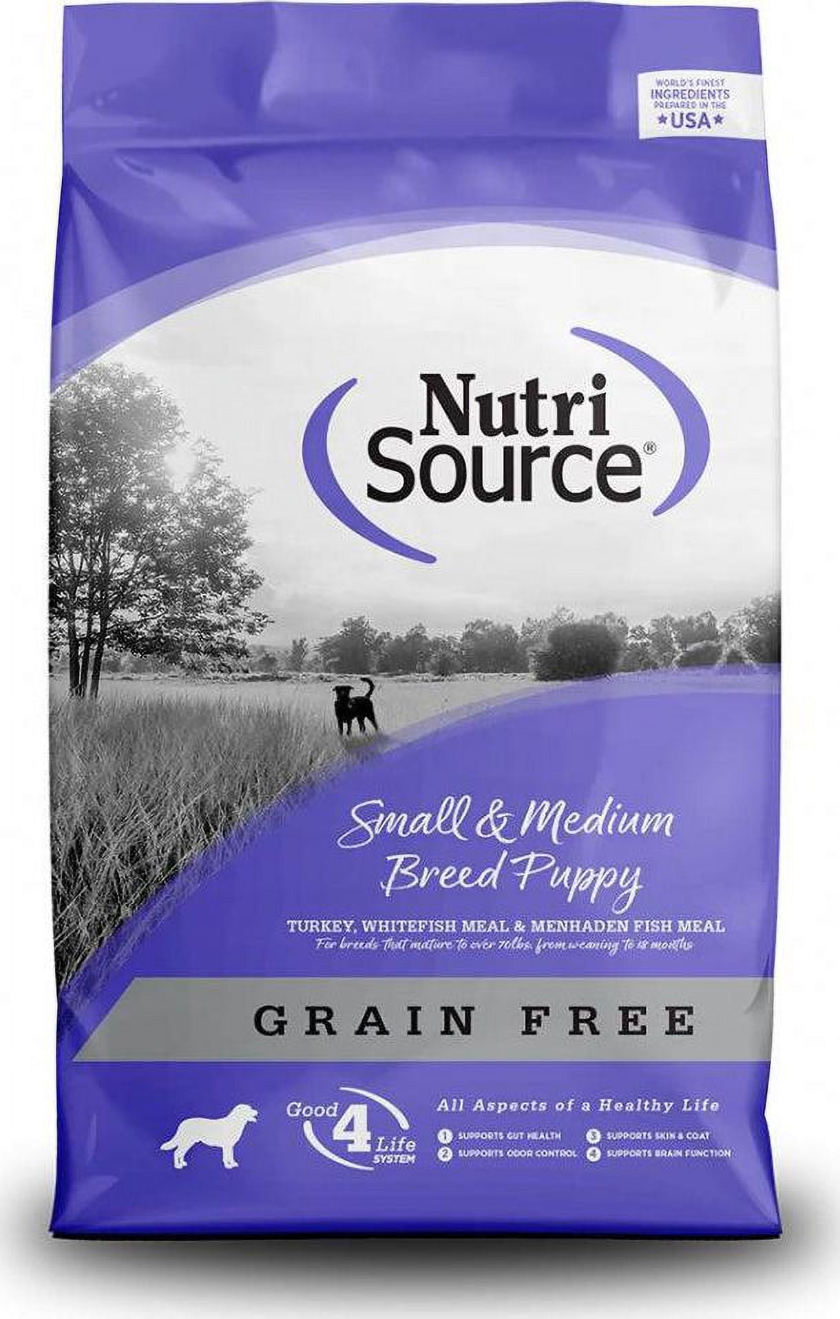 NutriSource Grain Free Small and Medium Breed Puppy Recipe Dry Dog Food 12 lb