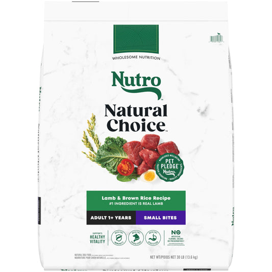 Nutro Natural Choice Small Bites Adult Dry Dog Food, Lamb And Brown Rice Recipe, 30 Lbs.