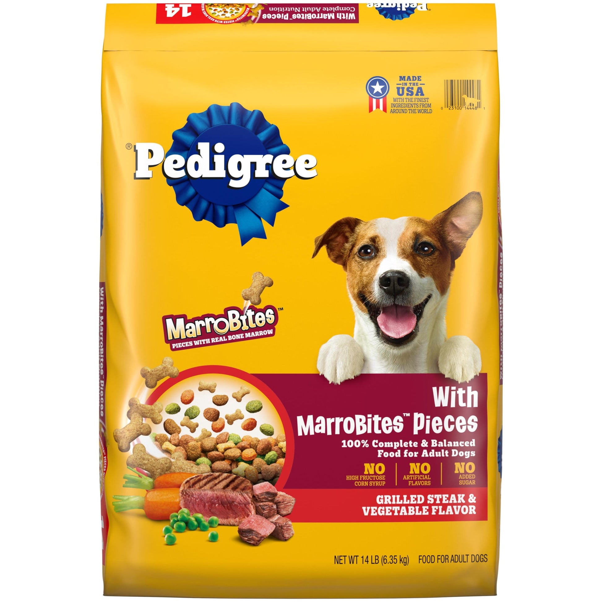 Pedigree Marrobones Grilled Steak And Vegetable Dry Dog Food, 14 Lb Bag