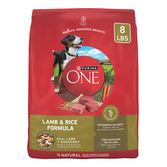 Purina ONE Dry Dog Food Lamb and Rice Formula 8 lb. Bag