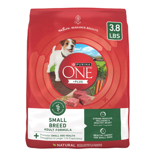 Purina ONE Natural Grain-Free Dry Dog Food, High Protein Lamb, Small Breeds, 3.8 lb Bag
