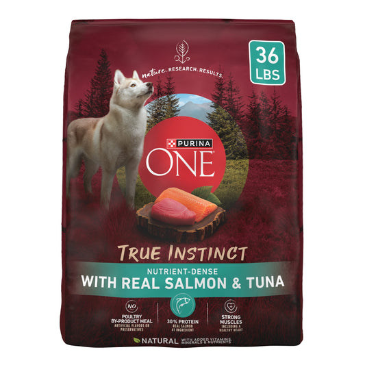 Purina ONE True Instinct Dry Dog Food, High Protein Nutrient Dense Real Salmon & Tuna, 36 lb Bag