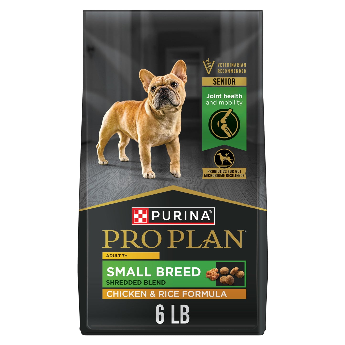 Purina Pro Plan 7 Plus Shredded Blend Chicken and Rice Formula Small Breed Dog Food Senior Formula, 6 lb Bag
