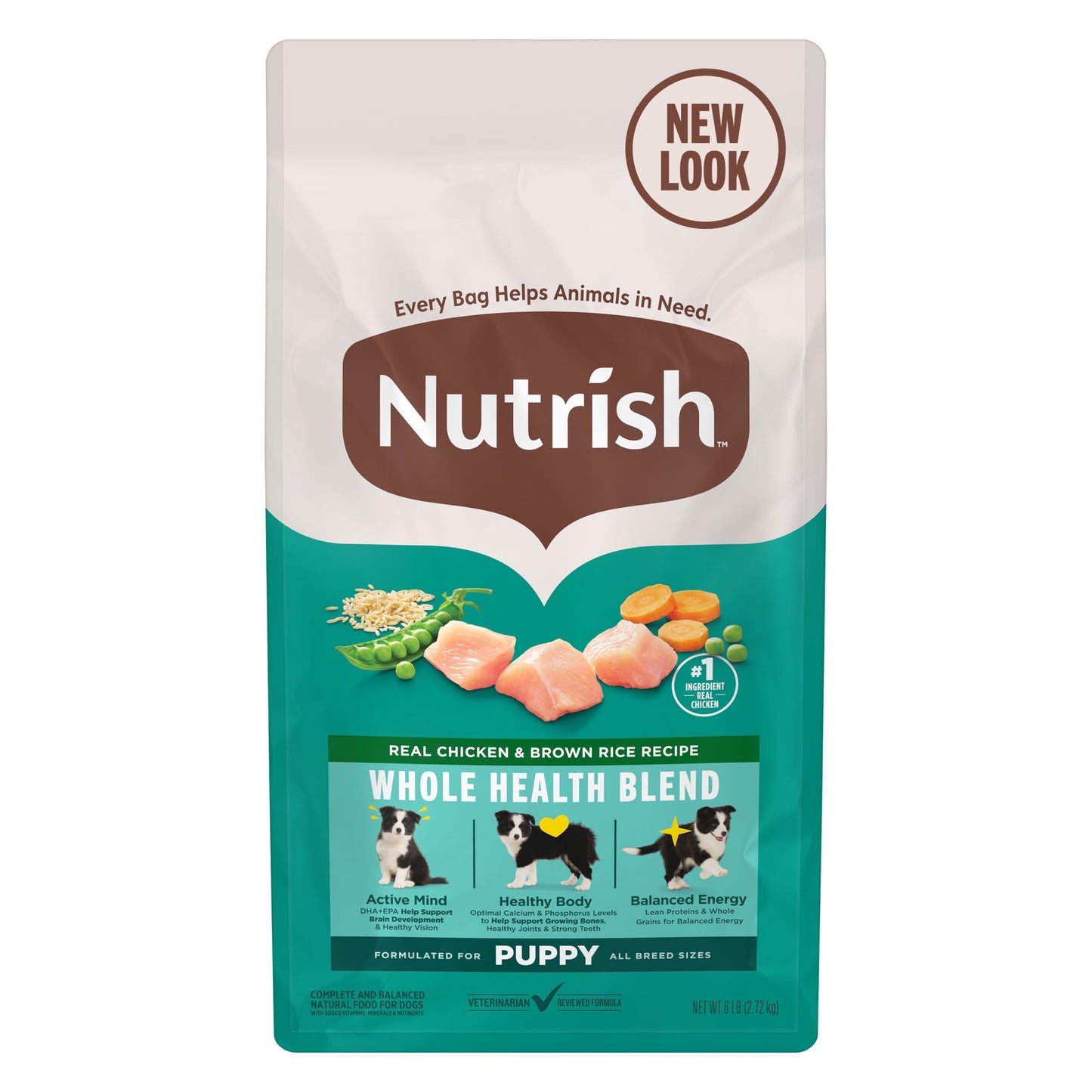 Nutrish Puppy Real Chicken & Brown Rice Recipe Whole Health Blend Dry Dog Food, 6 lb. Bag (Rachael Ray)
