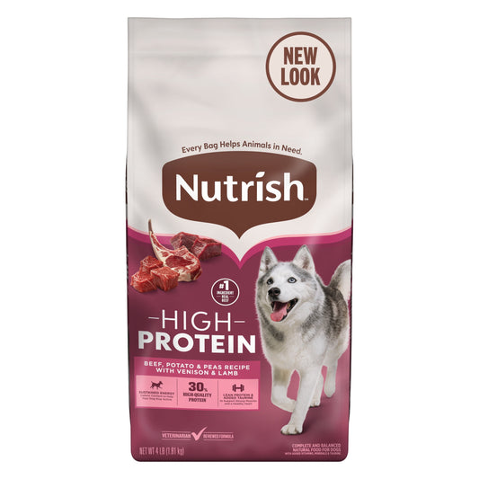 Nutrish High Protein Beef, Potato & Peas Recipe with Venison & Lamb Dry Dog Food, 4 lb. Bag (Rachael Ray)