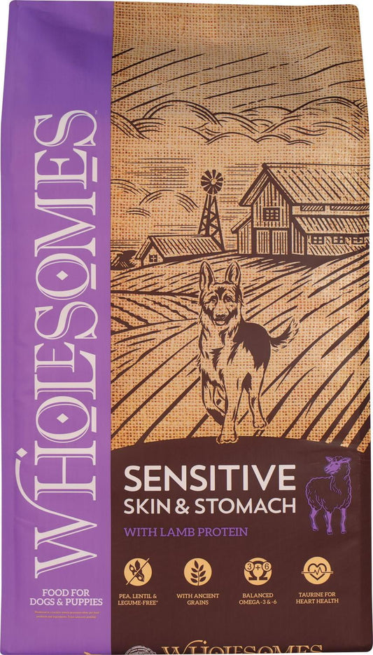 Wholesomes All Life Stages Sensitive Skin and Stomach Lamb Recipe Dry Dog Food, 30 lb. Bag
