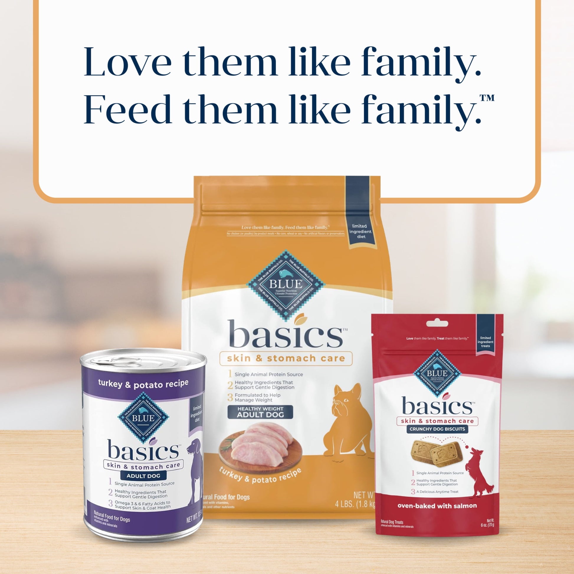 Blue Buffalo Basics Skin & Stomach Care, Natural Adult Healthy Weight Dry Dog Food, Turkey & Potato 24-lb