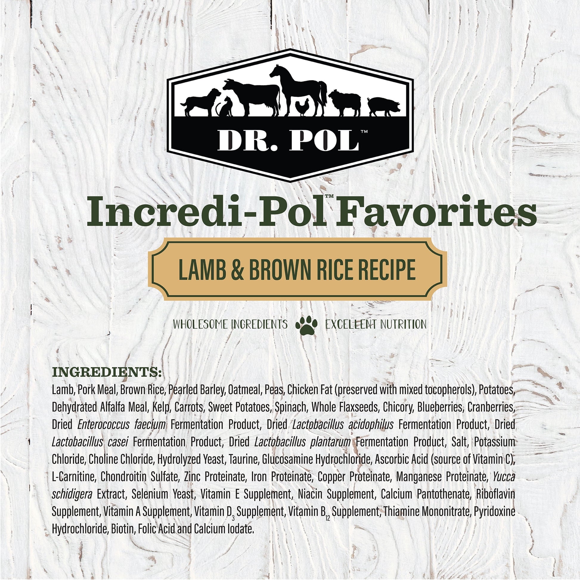 Dr. Pol Incredi-Pol Favorites Lamb and Brown Rice Recipe Dog Food - 24lb