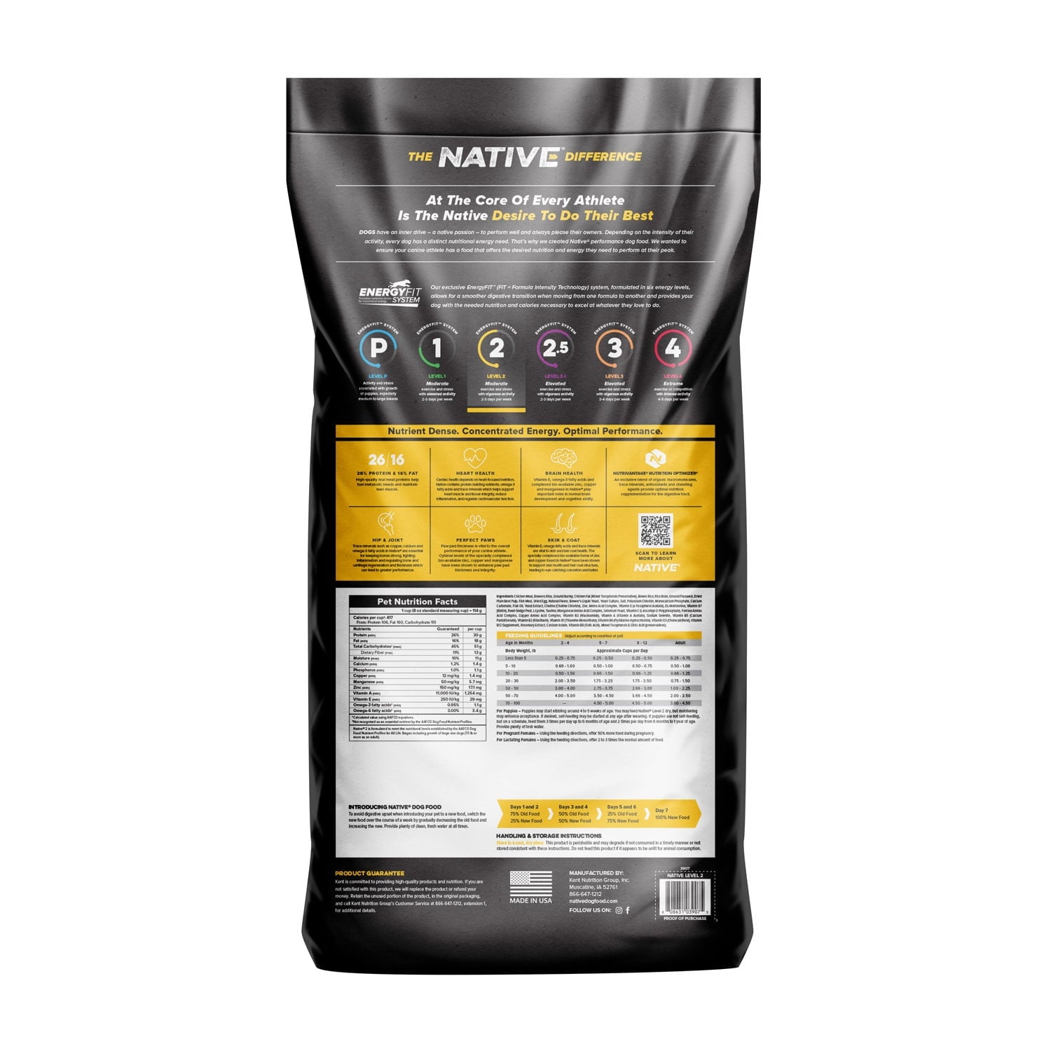 Native Performance Dog Food Level 2 Chicken Meal and Rice Formula 40lbs