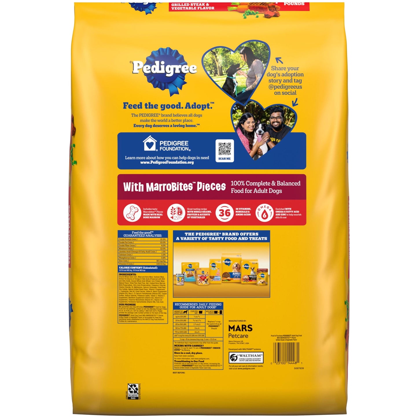 Pedigree Marrobones Grilled Steak And Vegetable Dry Dog Food, 14 Lb Bag