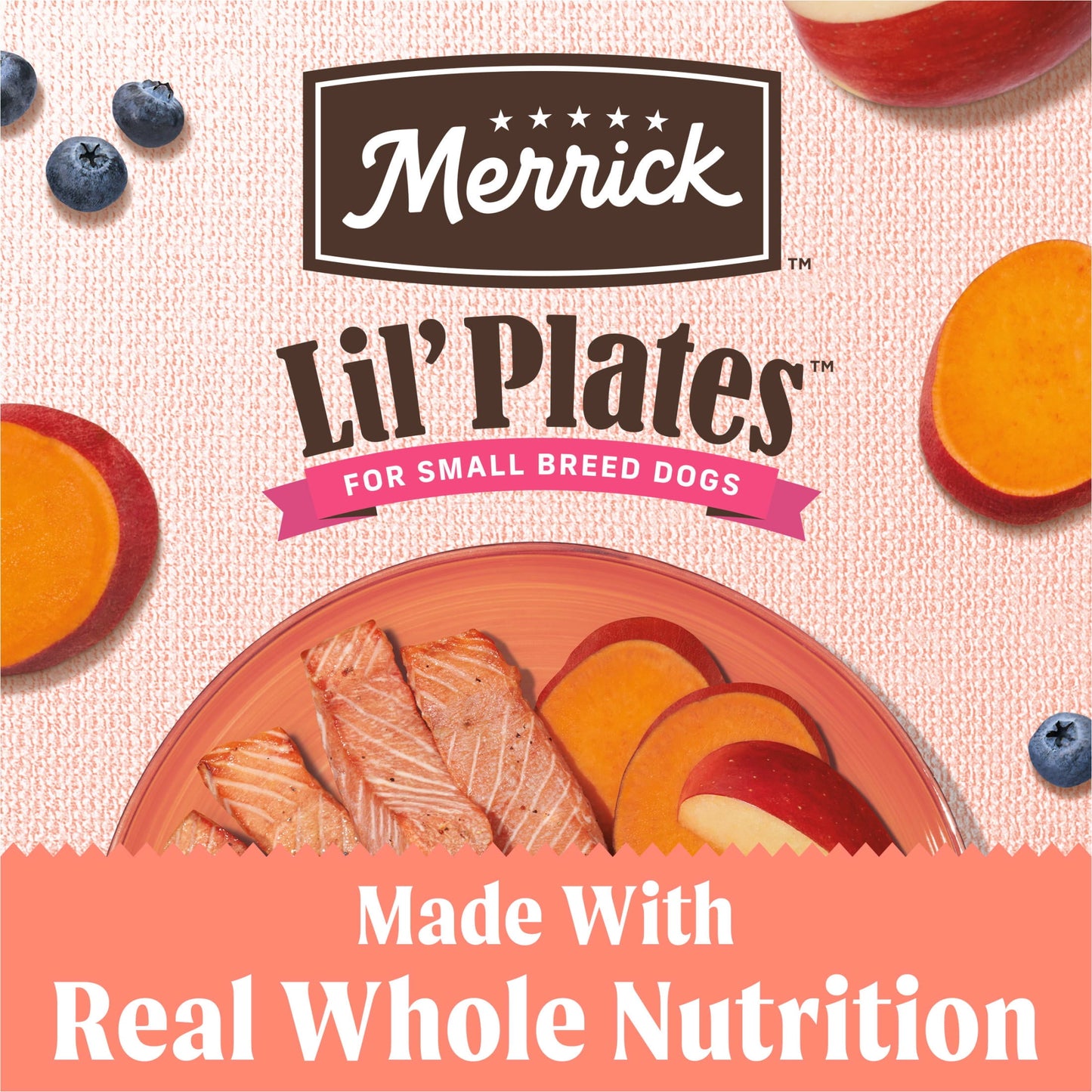 Merrick Lil’ Plates Premium Grain Free Dry Dog Food for Small Dogs, Real Salmon and Sweet Potato Kibble, 12.0 lb. Bag
